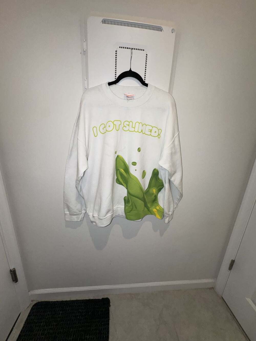 Rare Nickelodeon I Got Slimed Sweatshirt Size XL White Heavy Blend
